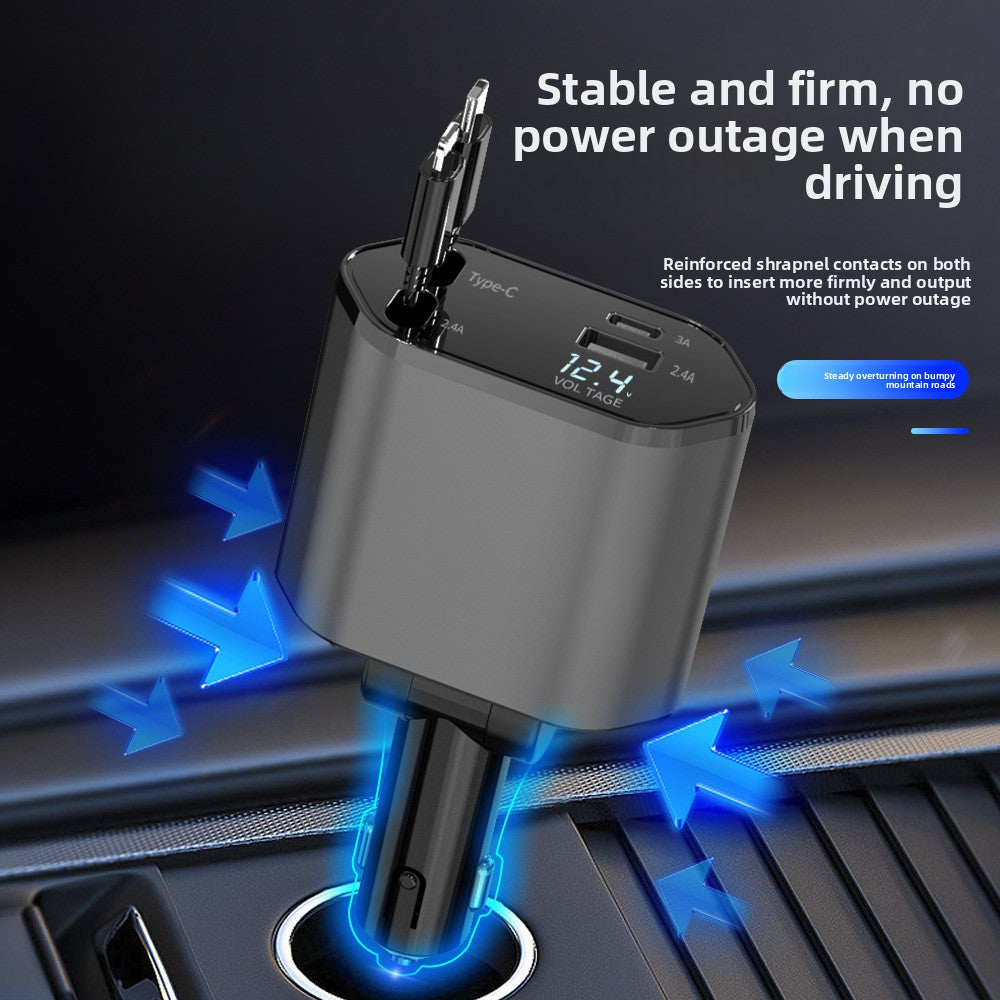 120W Super Fast Car Charger with Telescopic Design