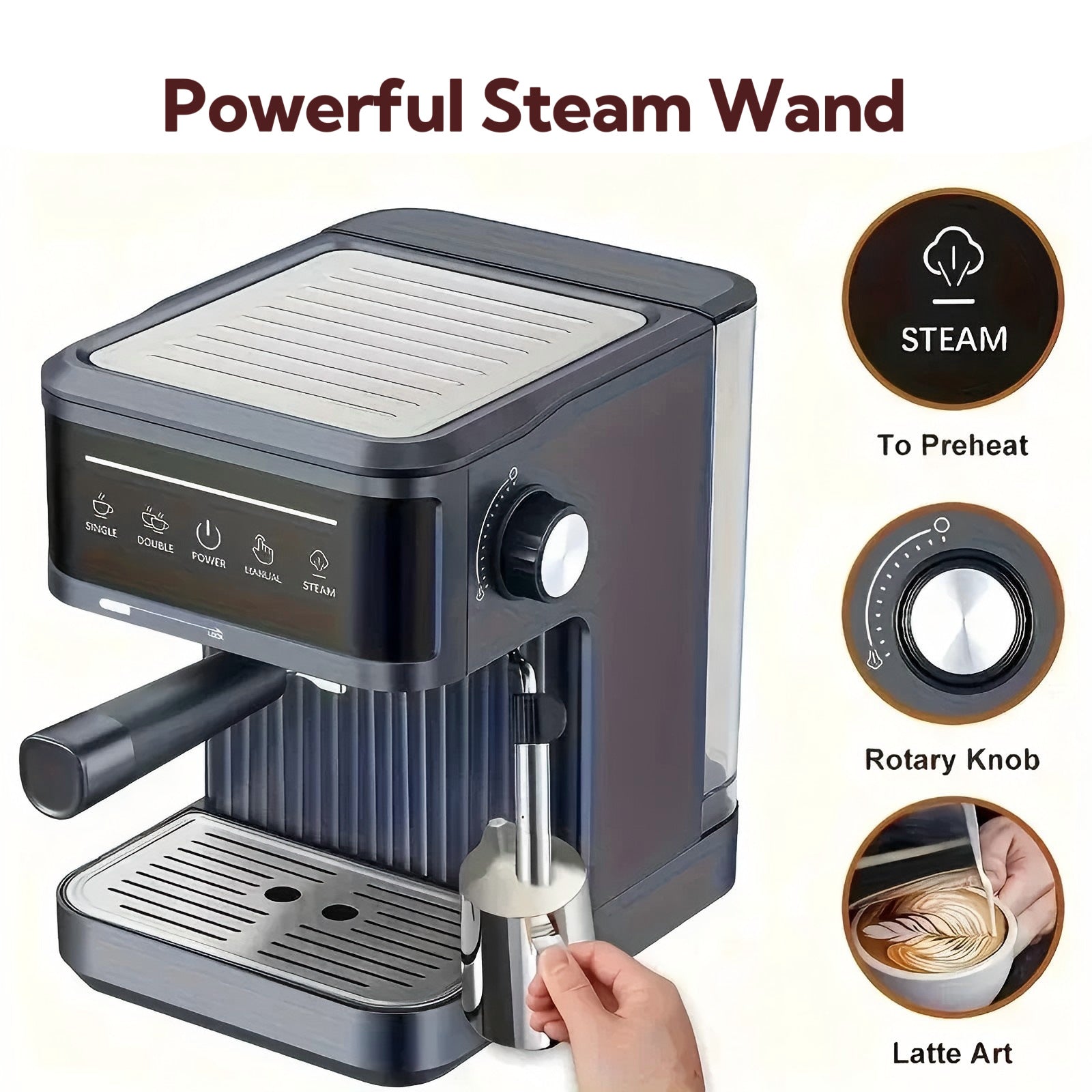 Italian household small semi-automatic coffee machine