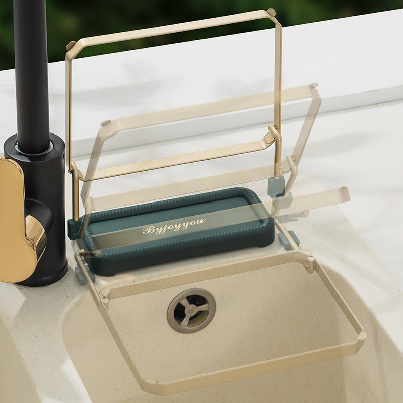 Foldable Residue Filter Net Residue Kitchen Disposal Bracket Storage Rack Multi-functional Sink Filter Net Draining Rack Net