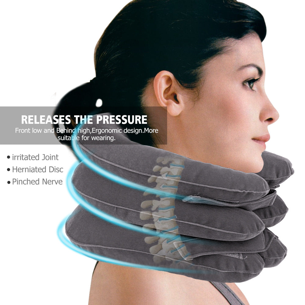 Flocking inflatable neck protection