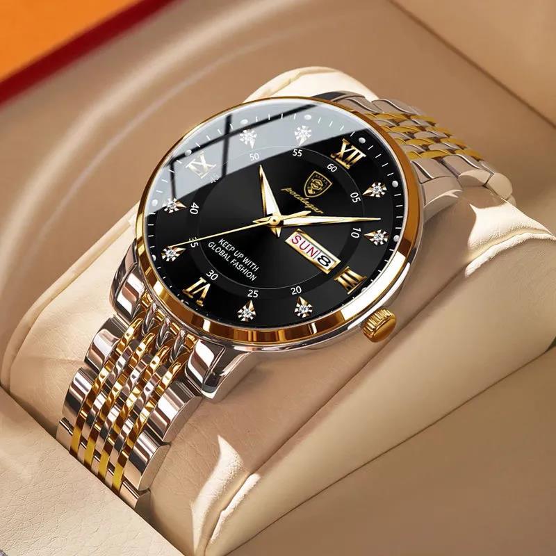 Foreign trade AliExpress explosions Swiss certification imported double calendar waterproof luminous men's watch Korean fashion