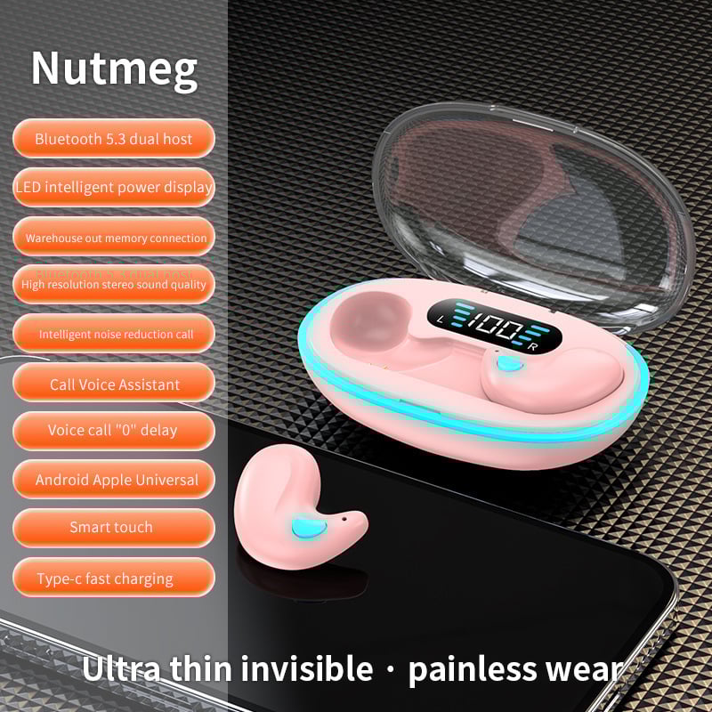 Invisible Sleep Bluetooth Headset with Bone Conduction and Noise Reduction