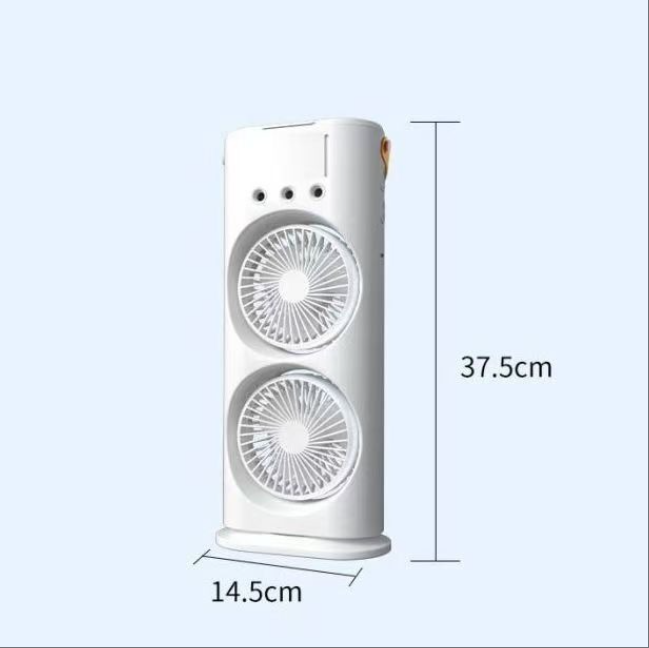 Dual-Nozzle Portable Humidifying Fan ? Compact Air Cooler with Hydro Cooling for Home Use