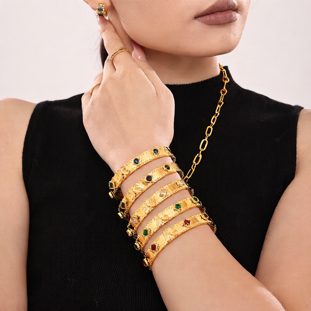 High version of gold bracelet with buckle