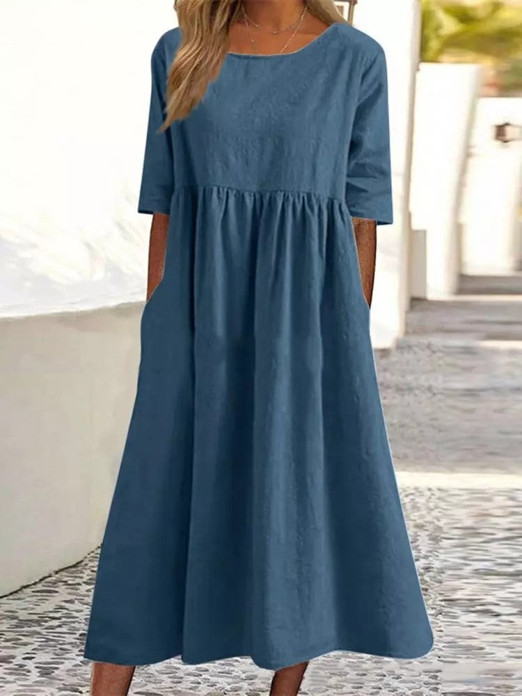 Loose round-neck dress