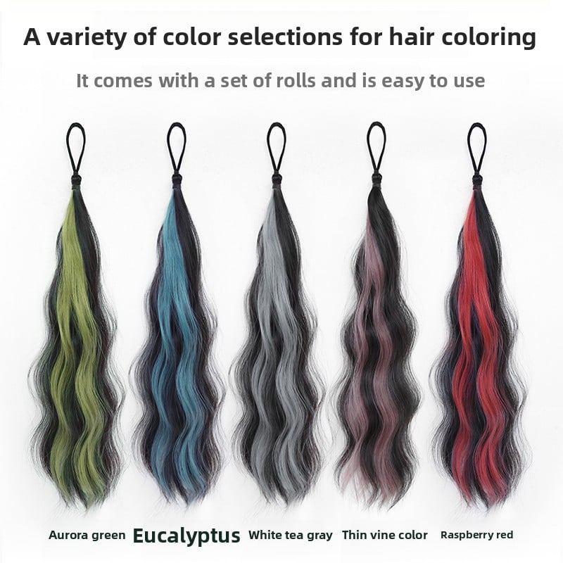 Colorful Hand-Woven Synthetic Hair Ponytail Bundles for Volume & Styling