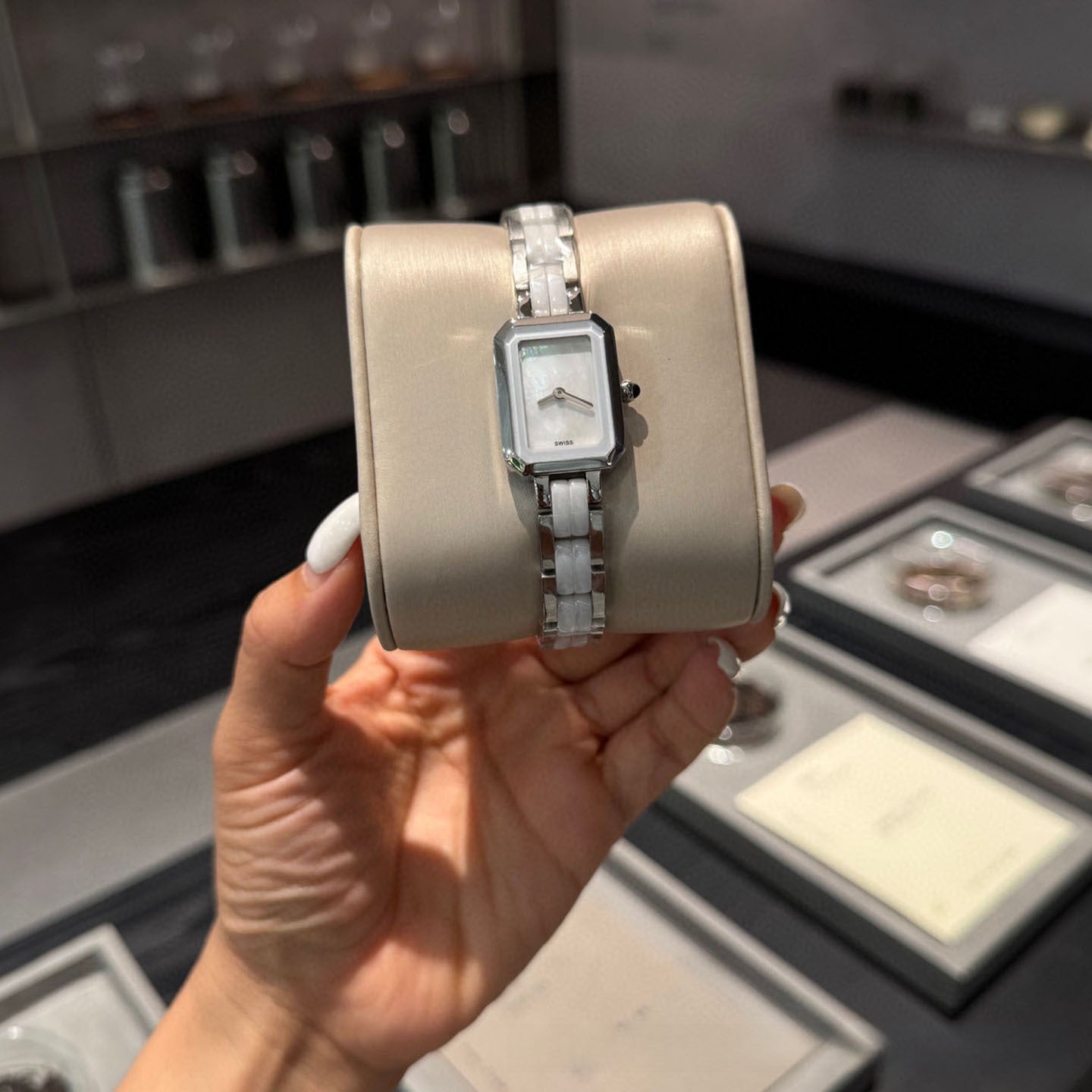 Elegant Ceramic Square Women's Watch