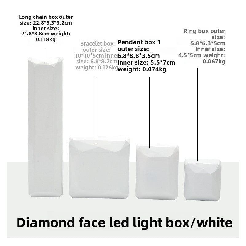 Led Light Jewelry Box Spray Paint High-End Jewelry Bracelet Box Ring Box Necklace Box Bracelet Jewelry Box