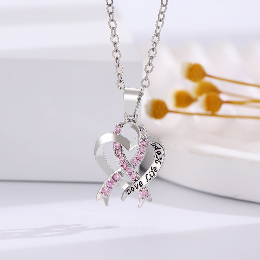 Breast cancer awareness necklace