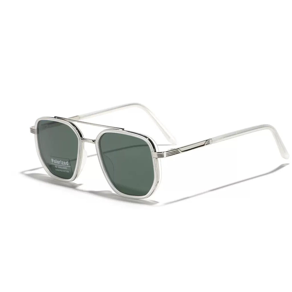 Semi-Metal Large Square Frame Sunglasses for Men