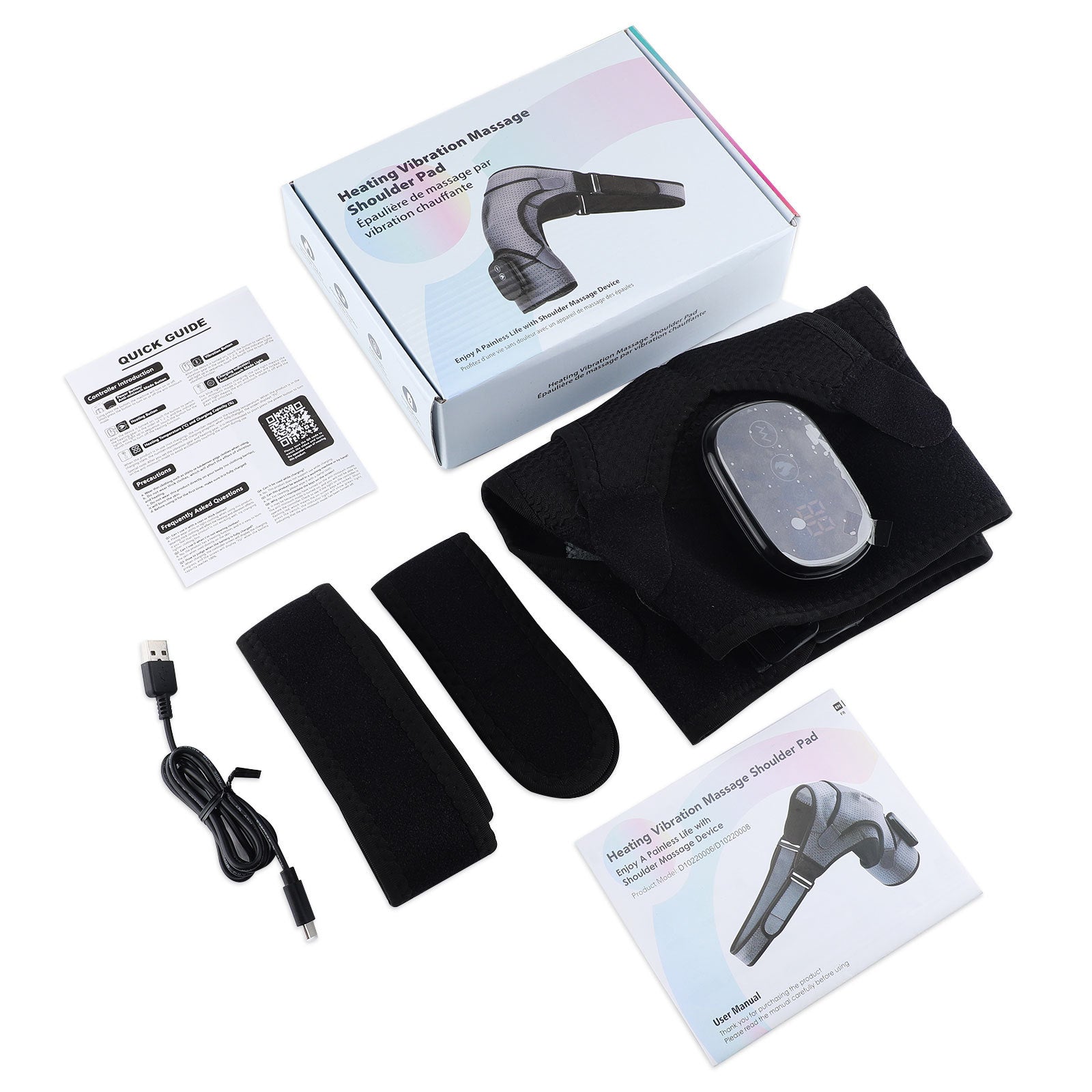 Electric heating massage shoulder support