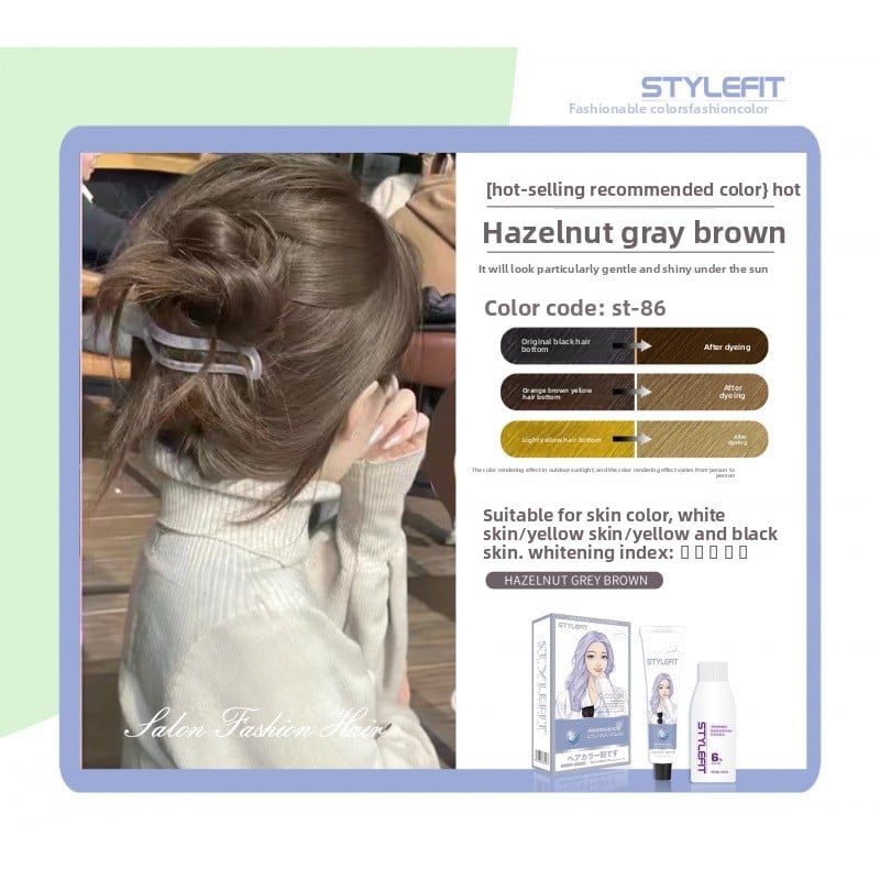 Ammonia-Free Plant-Based Hair Dye Cream for Gray Hair Coverage