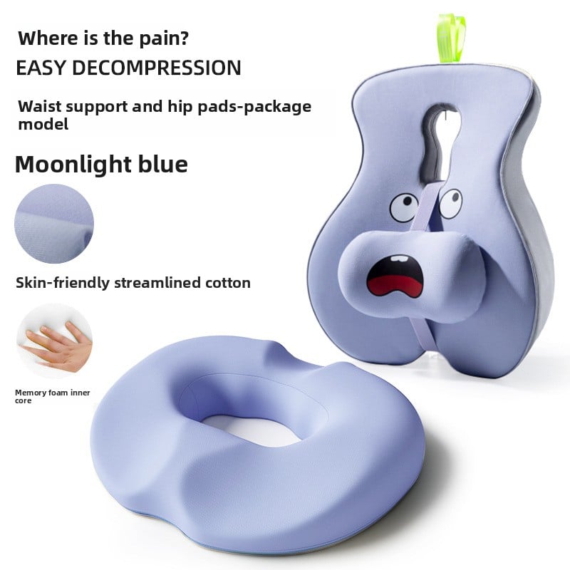 Ergonomic Memory Foam Back Support Cushion for Office Chair