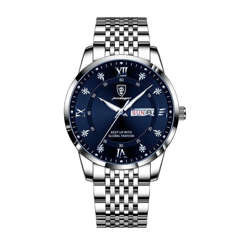 Foreign trade AliExpress explosions Swiss certification imported double calendar waterproof luminous men's watch Korean fashion