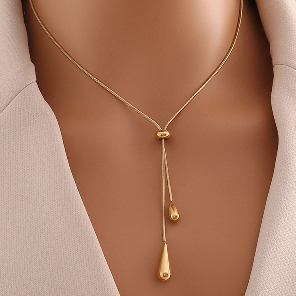 Gold-Plated Tassel Earrings and Necklace
