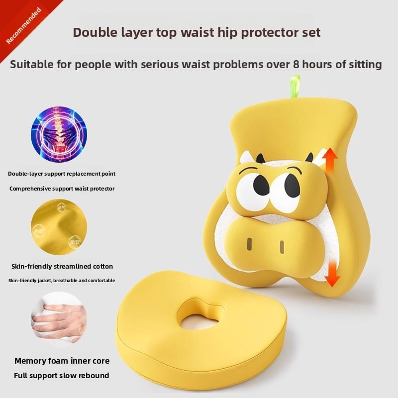 Ergonomic Memory Foam Back Support Cushion for Office Chair