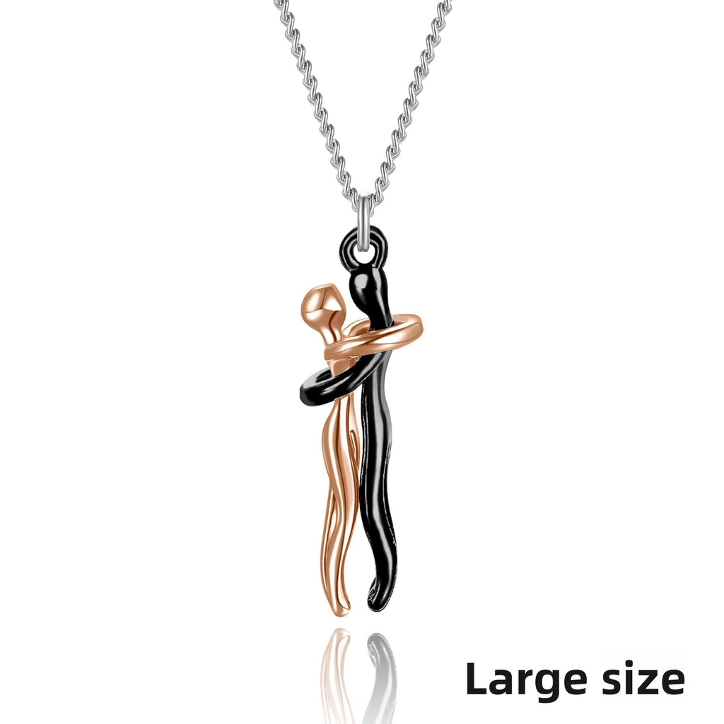 Couple Embrace Pendant Necklace