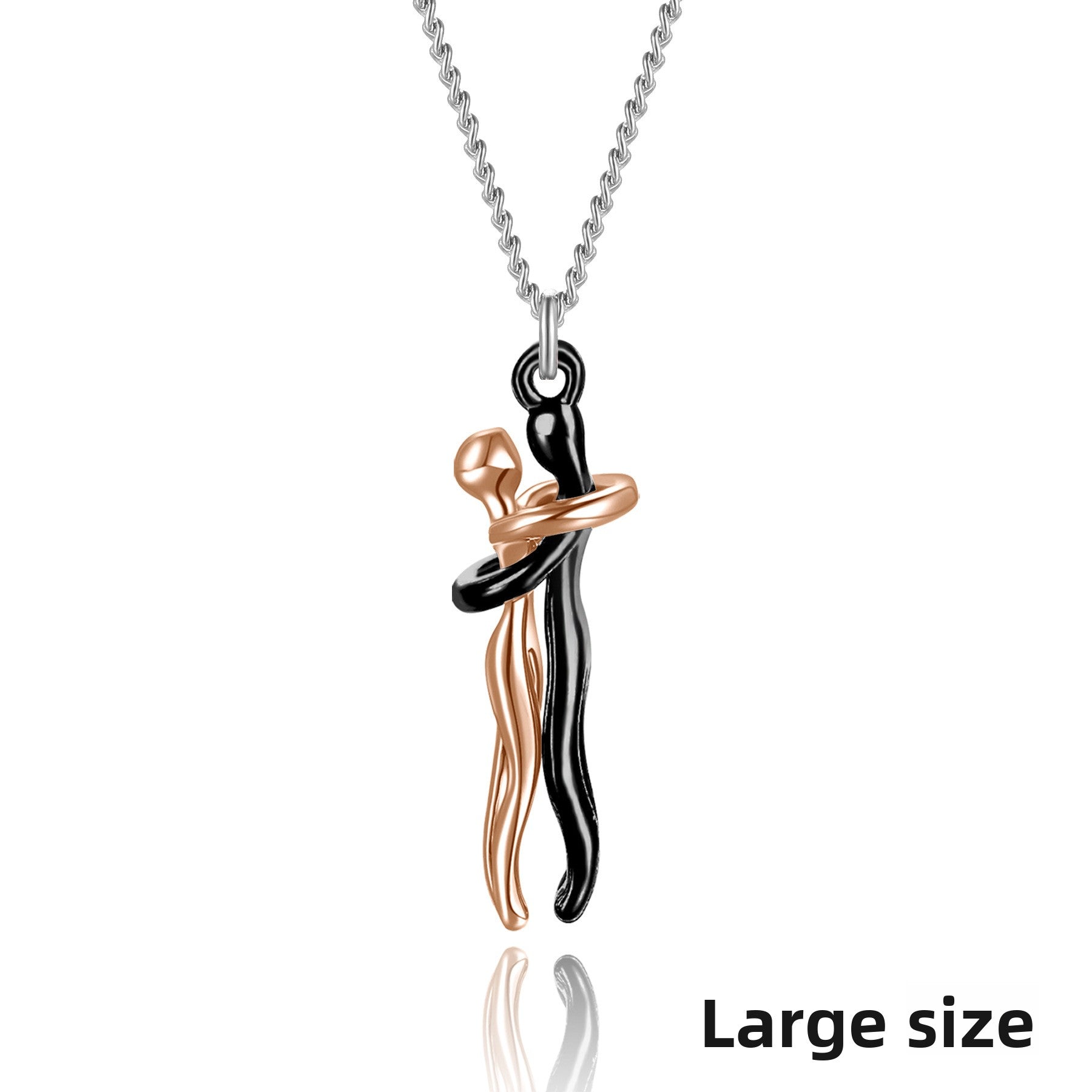 Couple Embrace Pendant Necklace