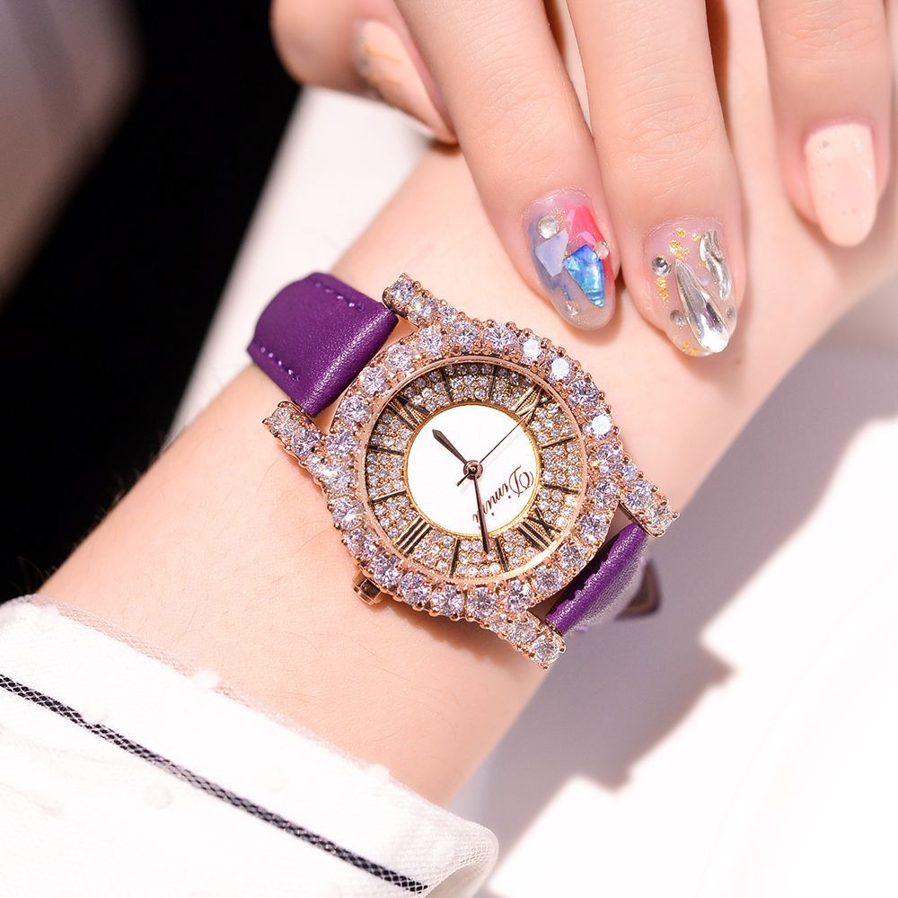 Diamond Starry Sky Women's Leather Strap Watch