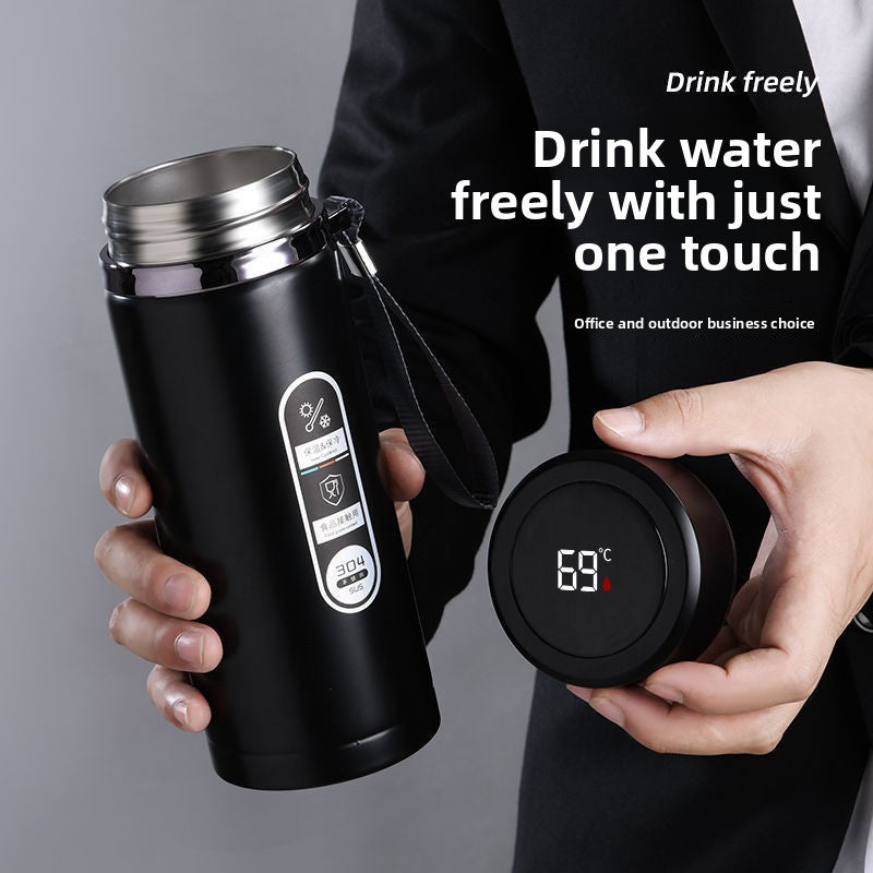 Car-mounted stainless steel insulated cup with large capacity