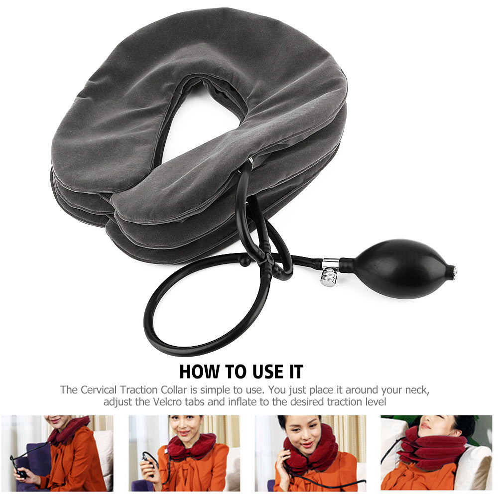 Flocking inflatable neck protection
