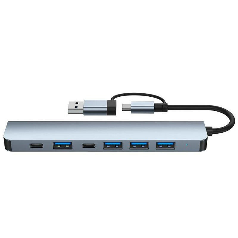 Dual-head USB Type-C Hub with 7-in-1 Ports