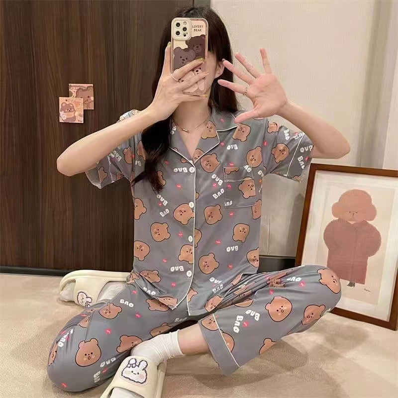 Long pants and cardigan home wear