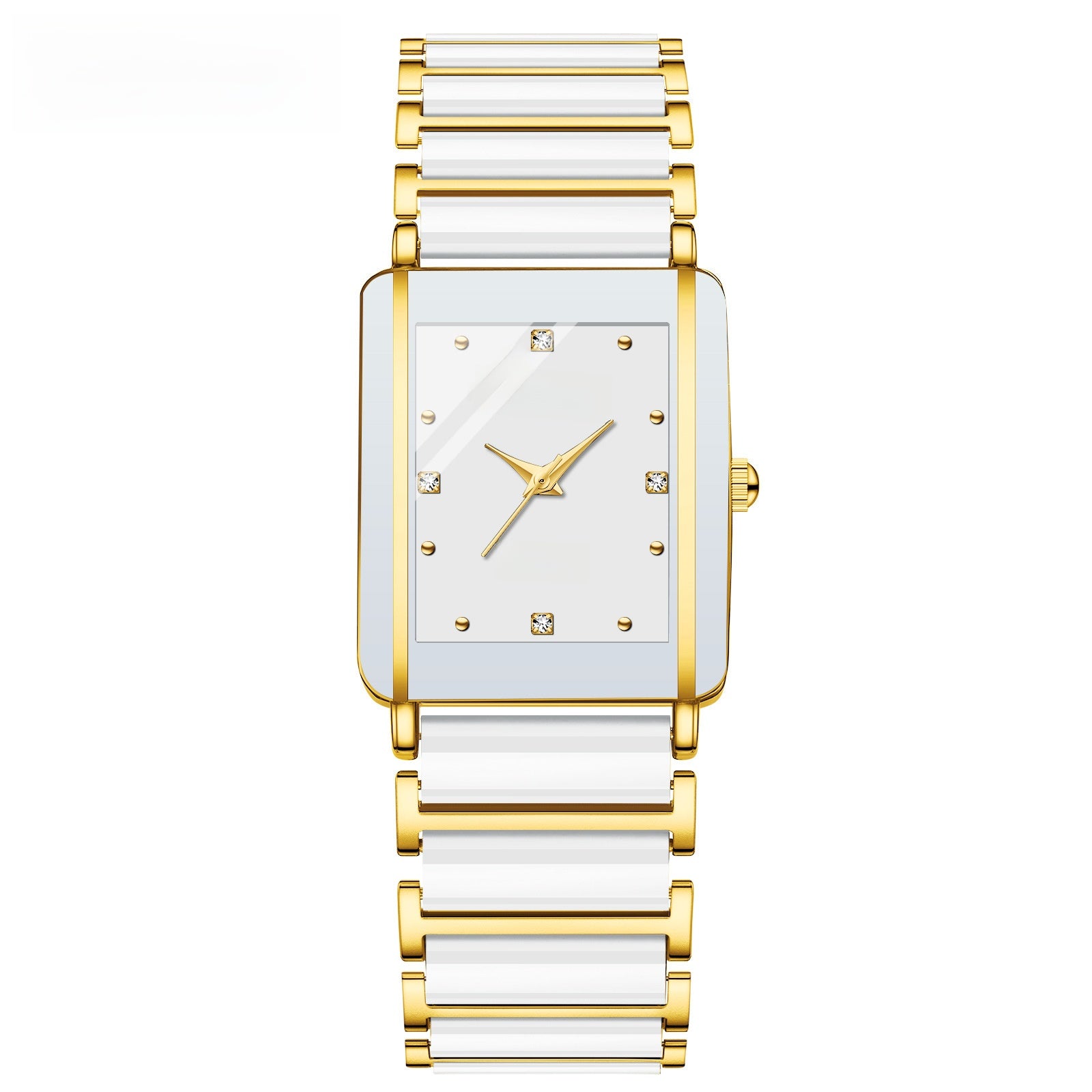 CHENXI Square Couple Watch with Ceramic Strap