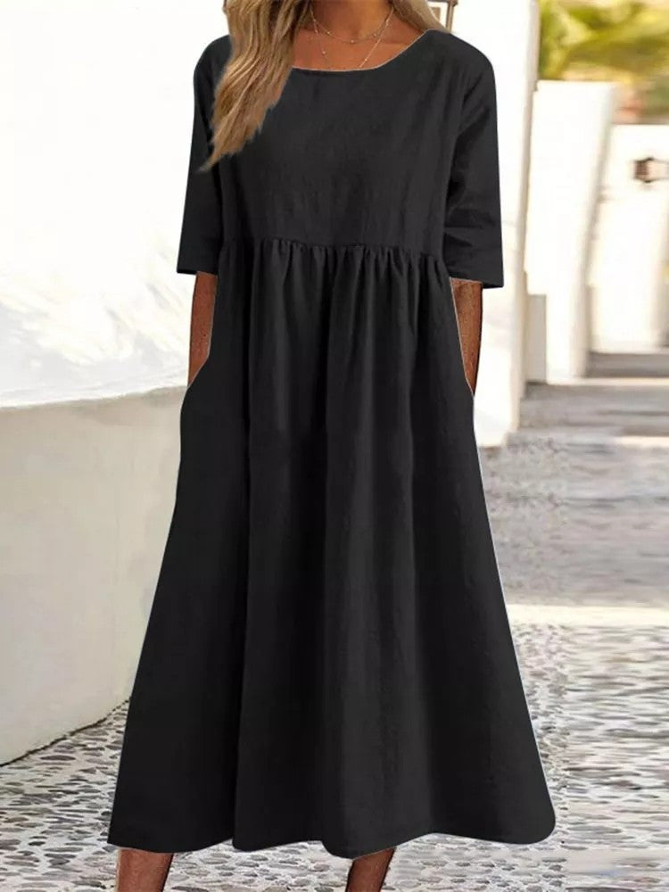 Loose round-neck dress