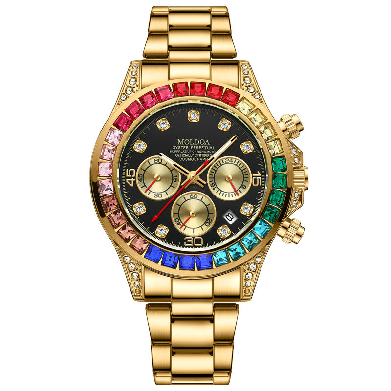 Mens Calendar Waterproof Watch with Luminous Feature