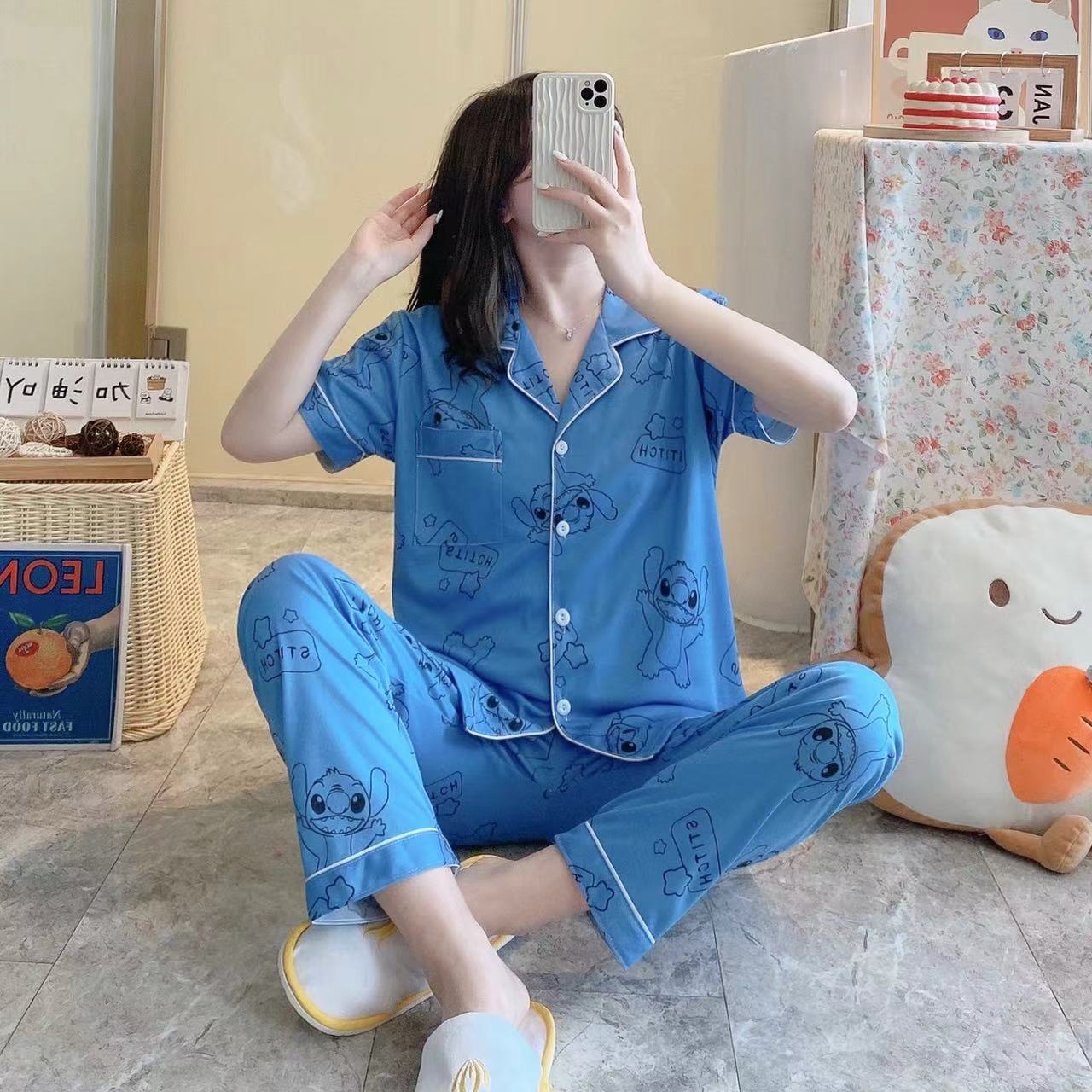 Long pants and cardigan home wear