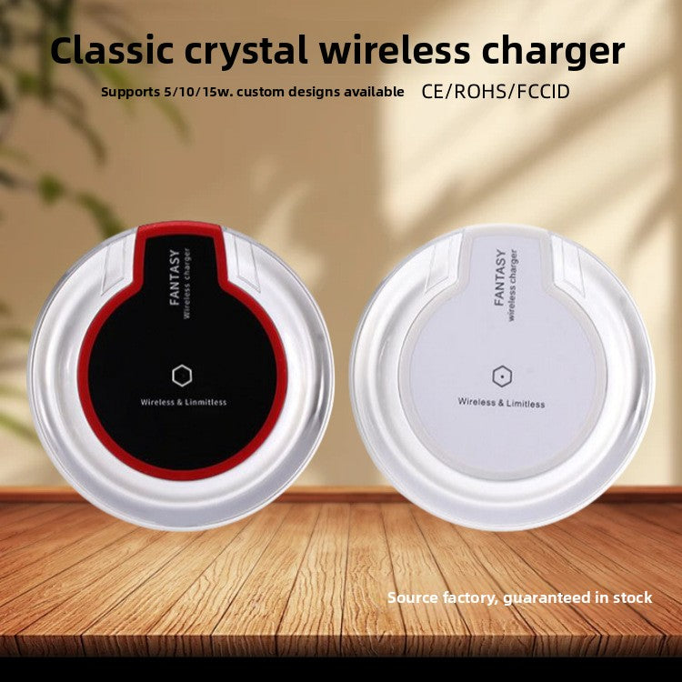 Crystal Wireless Fast Charger with QC3.0