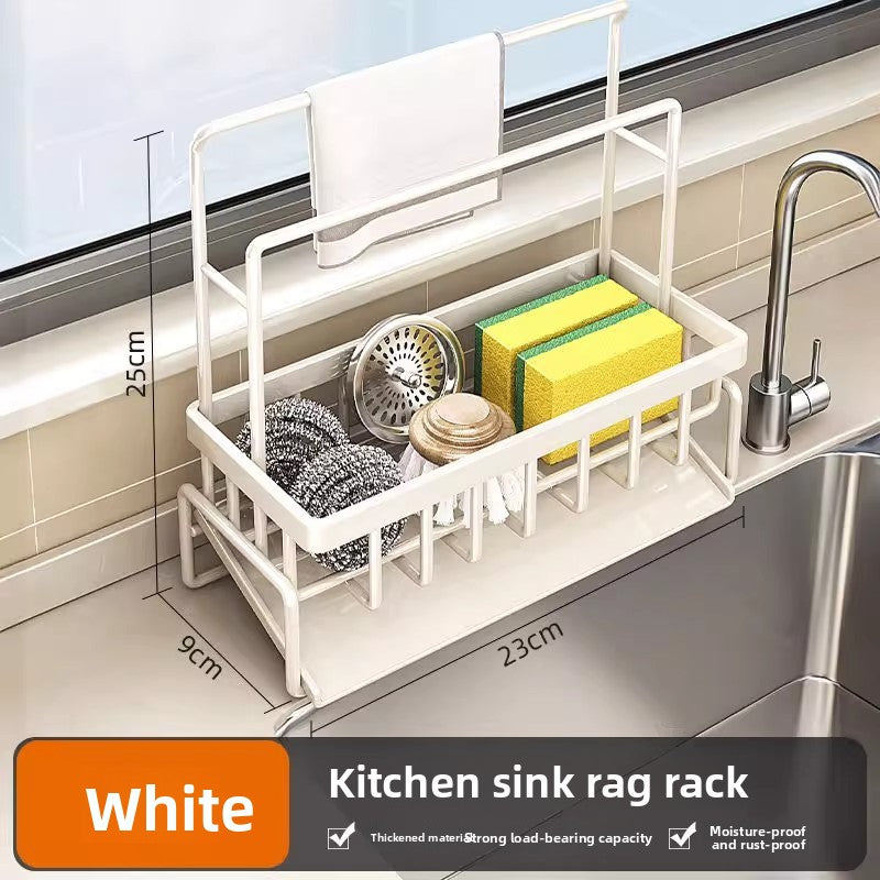 Kitchen storage rack, rag storage and draining rack