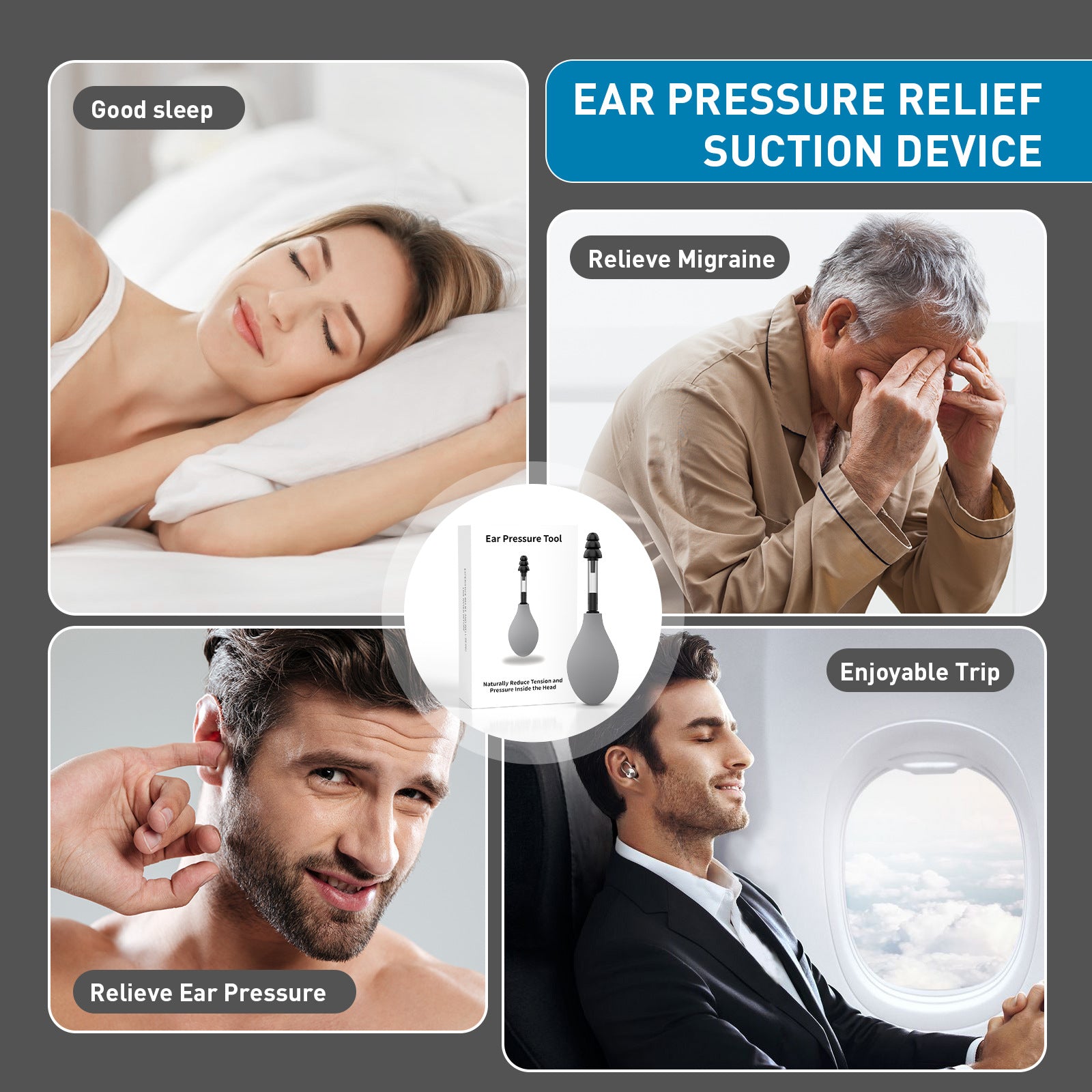 Ear pressure device massage tool