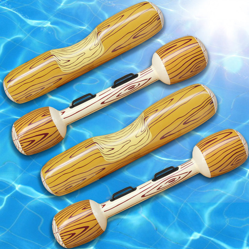Inflatable Double Water Strike Game Set with Swimming Ring and Sticks
