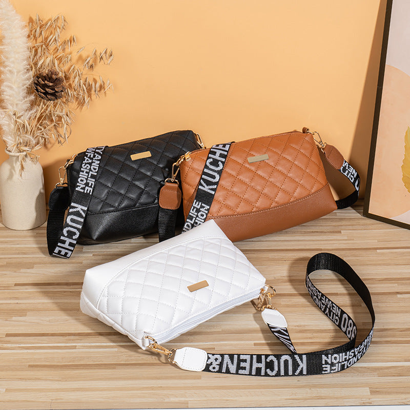 Embroidered Shoulder Bag - Small Square Bag for Women