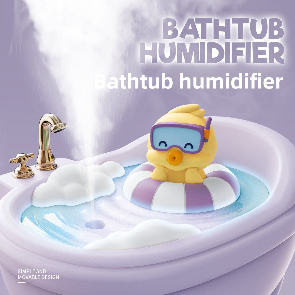 Cute Pet Bathtub USB Humidifier with Night Light