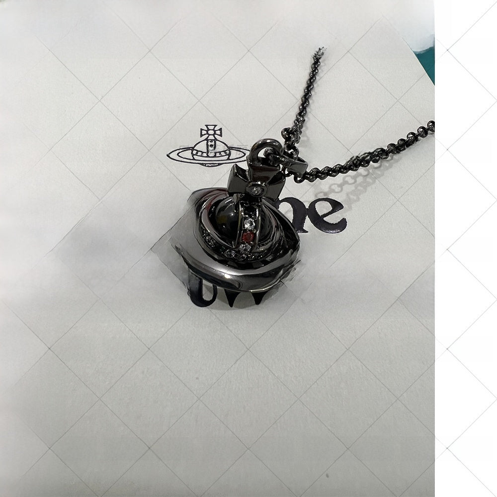 Inspired Gun Black Orb Chain Necklace