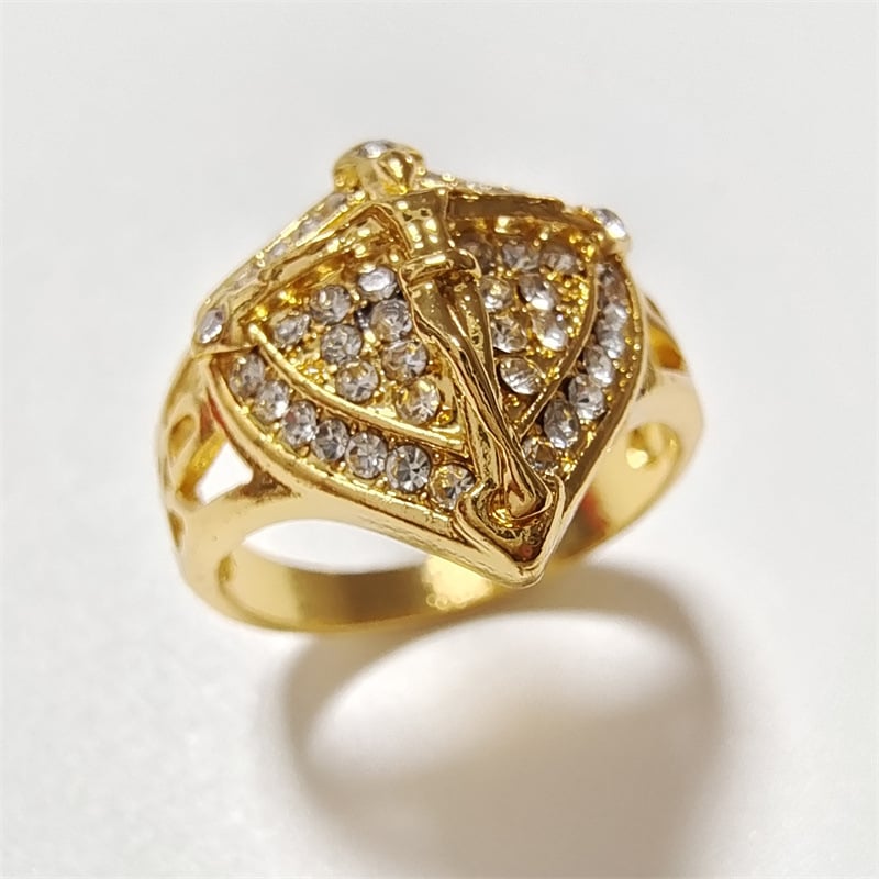 Golden Shield Ring Western Cultural Creative Men's Ring