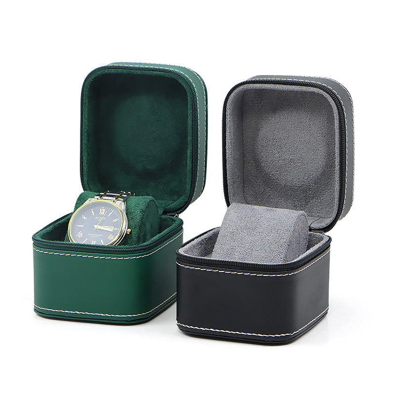 Advanced sense PU car line watch box business pocket watch watch portable zipper fashion jewelry box storage cross-border