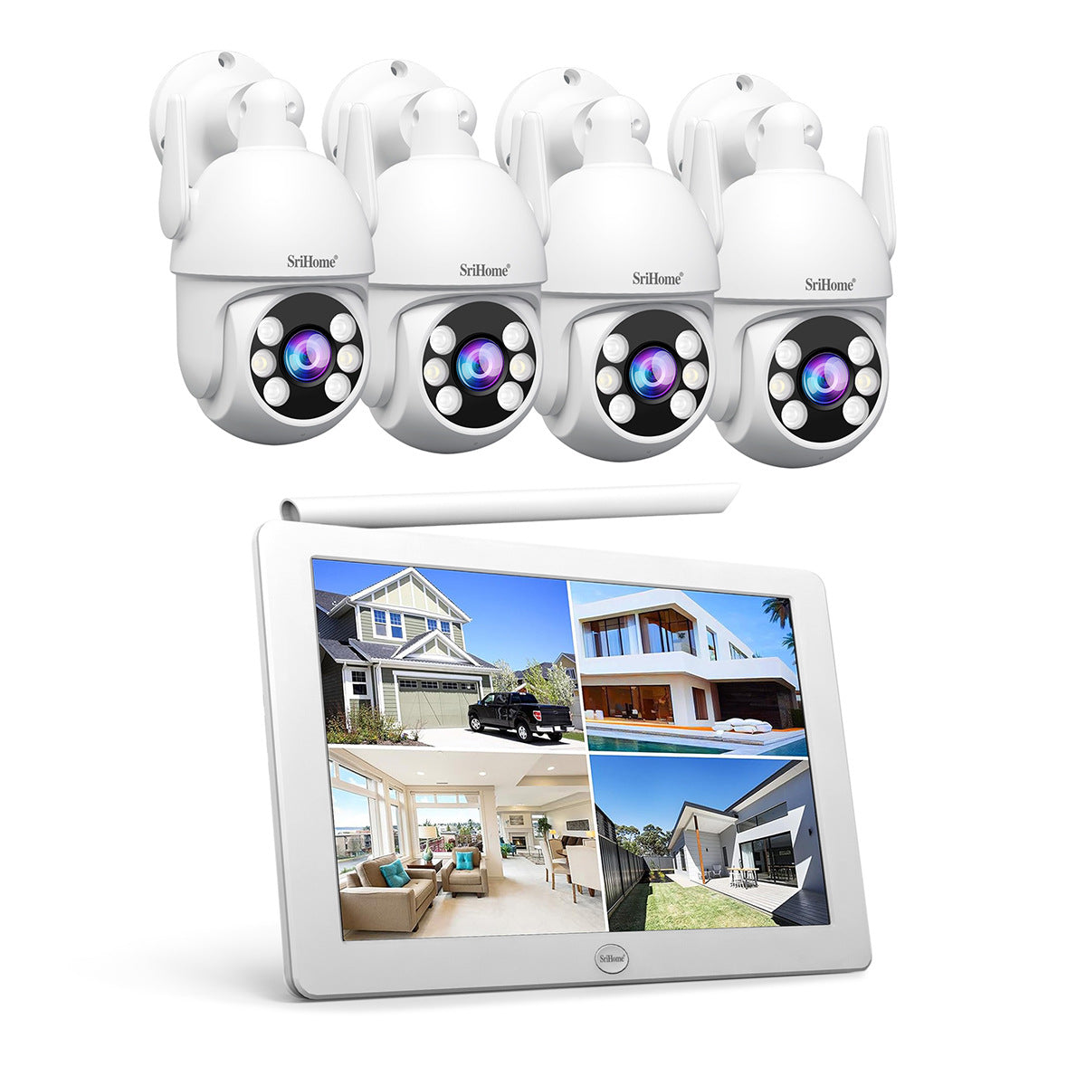 10.1-inch Wireless Surveillance System with HD Screen and AI Features