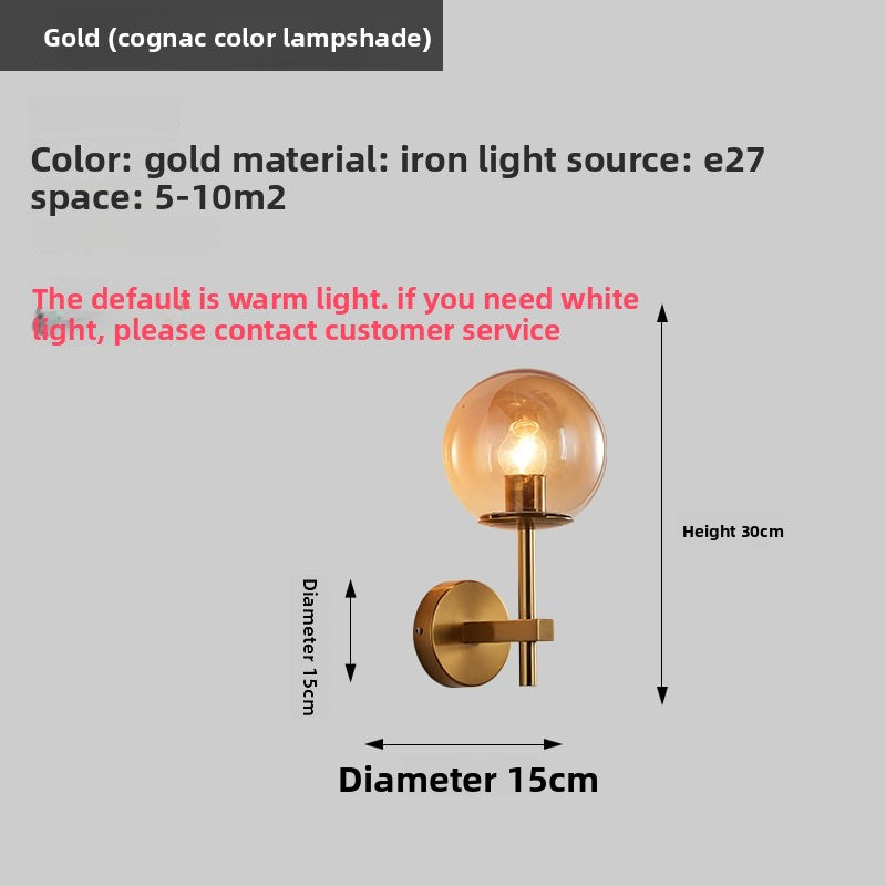 Light Luxury Living Room Electroplated Bedroom Bedside Wall Lamp Modern Creative Sofa Iron Decorative Pendant Background Wall Wall Lamp