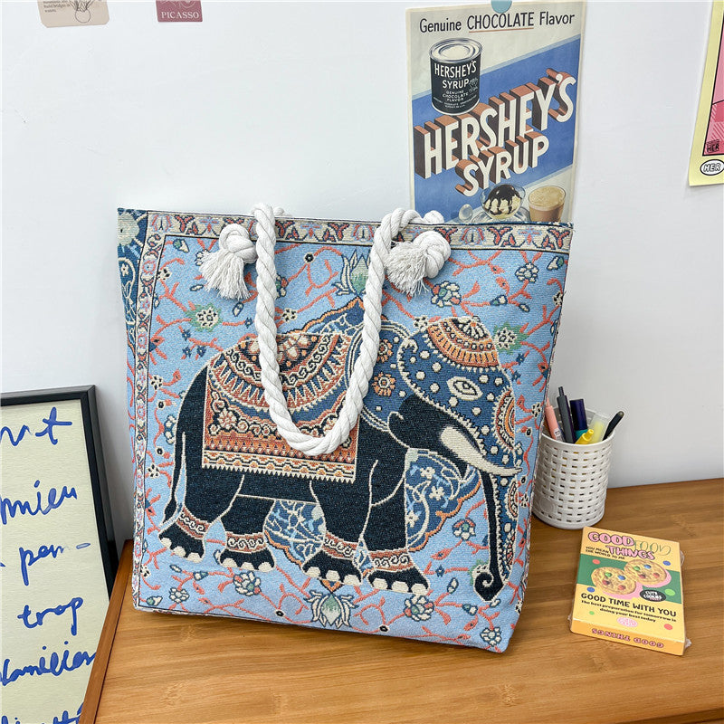 Canvas shoulder bag, simple tote bag for tutoring/study