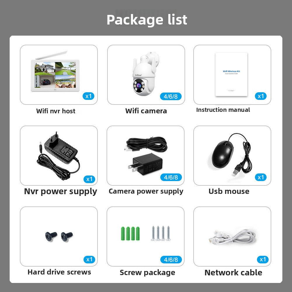 10.1-inch Wireless Surveillance System with HD Screen and AI Features