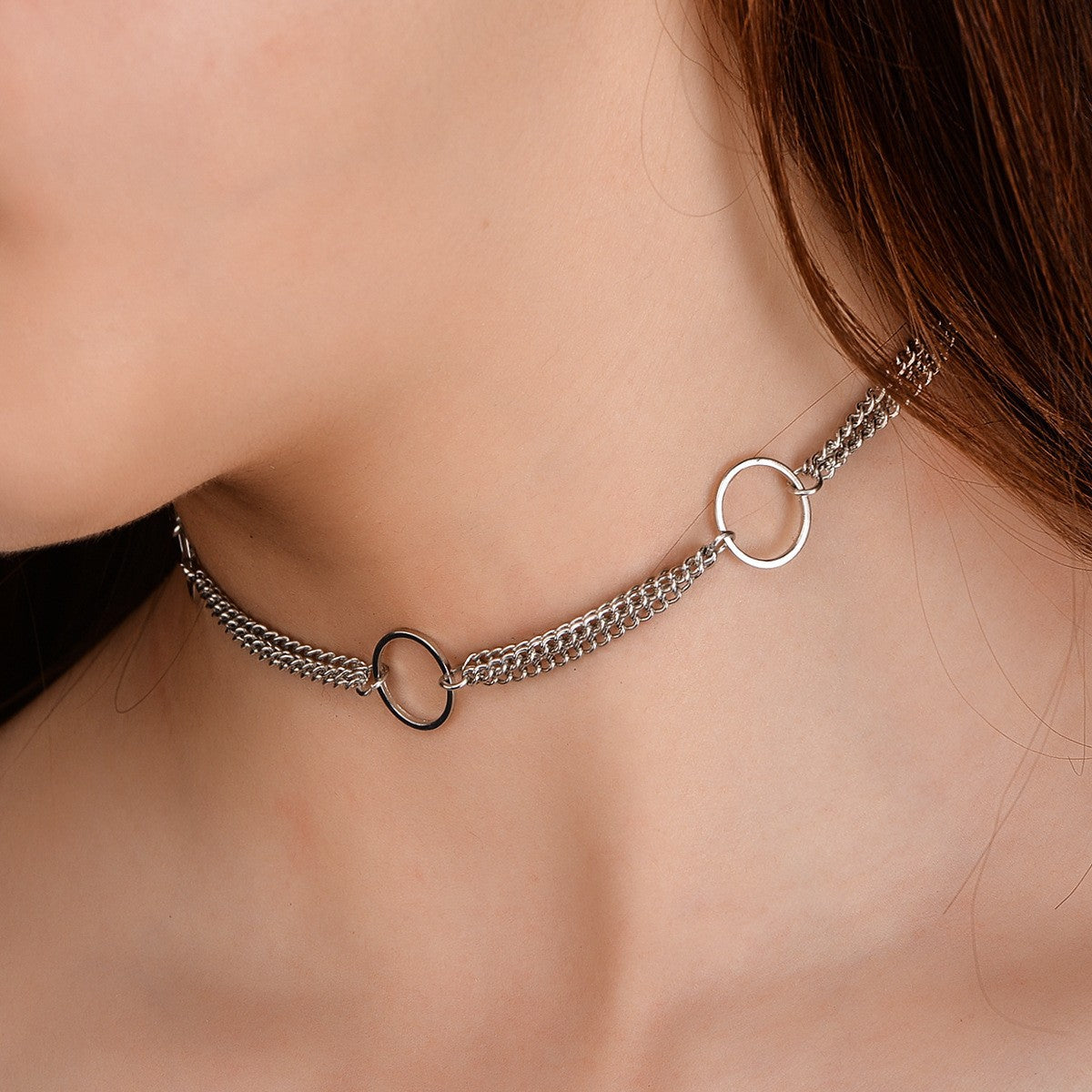 Geometric Copper Multi-Layer Collarbone Necklace