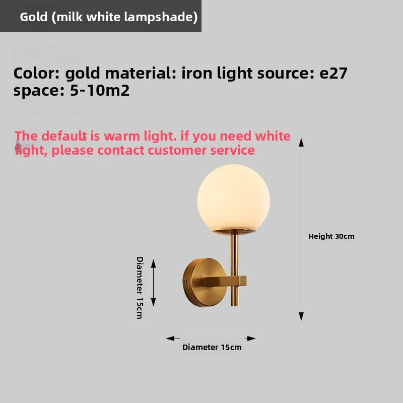 Light Luxury Living Room Electroplated Bedroom Bedside Wall Lamp Modern Creative Sofa Iron Decorative Pendant Background Wall Wall Lamp