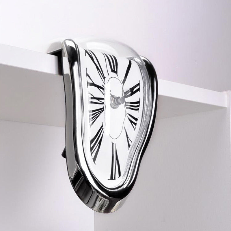 A distorted Roman numeral wall clock