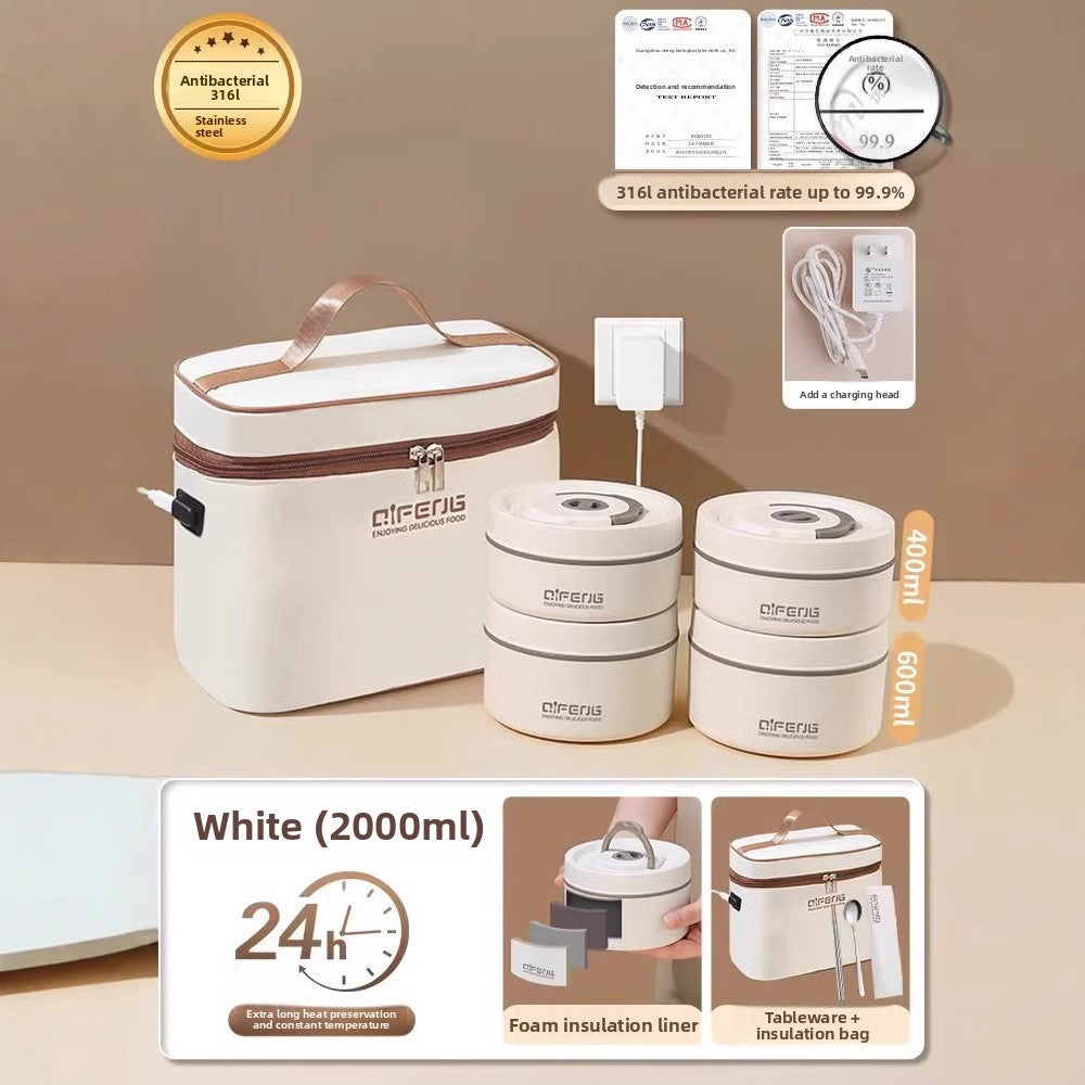 Electric Insulated Lunch Box with Heating and Microwave Safe