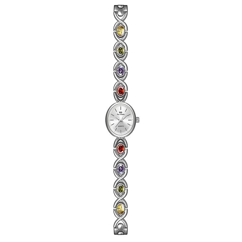 BS brand 2023 New HOT Watch Factory Direct fashion trend Oval color treasure rainbow light luxury F1726