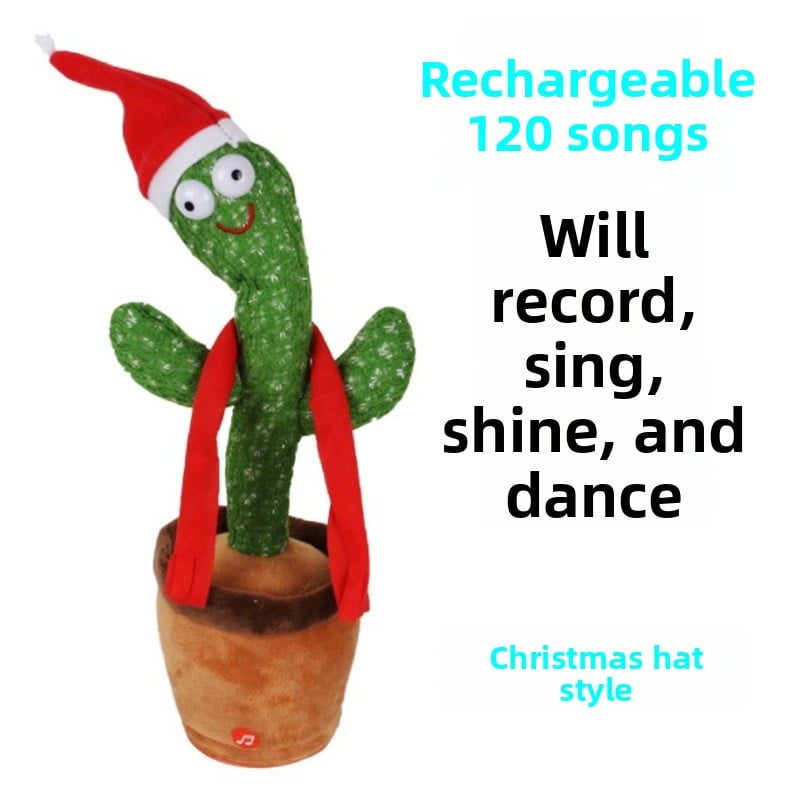 Dancing cactus sand sculpture, twisting electric plush toy, learning to speak, sing and glow